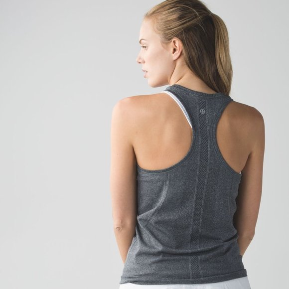 Lululemon Swiftly Tech Racerback Heathered Black Size 10 - Picture 4 of 14